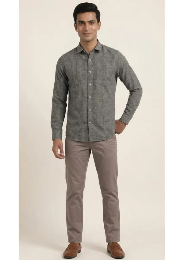 Title_Trends_Men's_Textured_and_Checked_Combo_Slim_Fit_Shirt