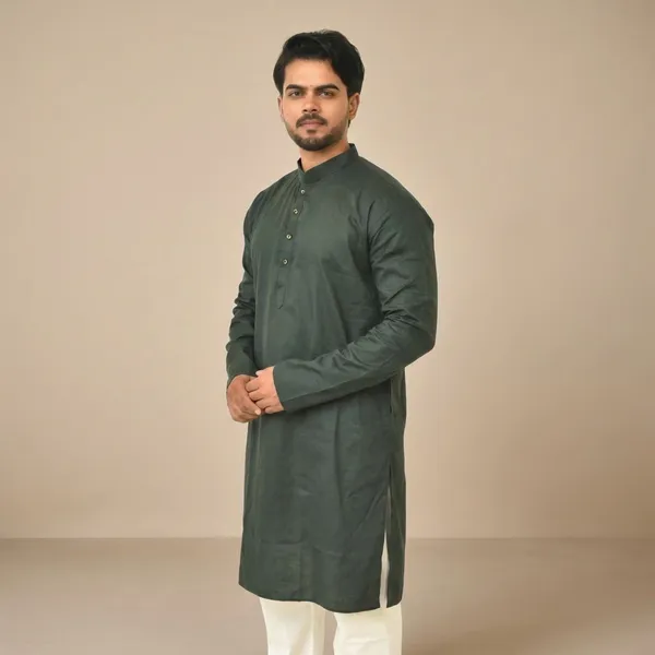Balck_And_Red_Jacquard_Shining_Kurta_For_Men(Pack_Of_2)