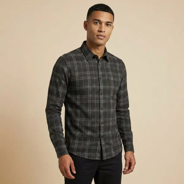 Title_Trends_Men's_Black_And_Red_Checked_Full_Sleeves_Slim_Fit_Shirt_(Pack_Of_2)