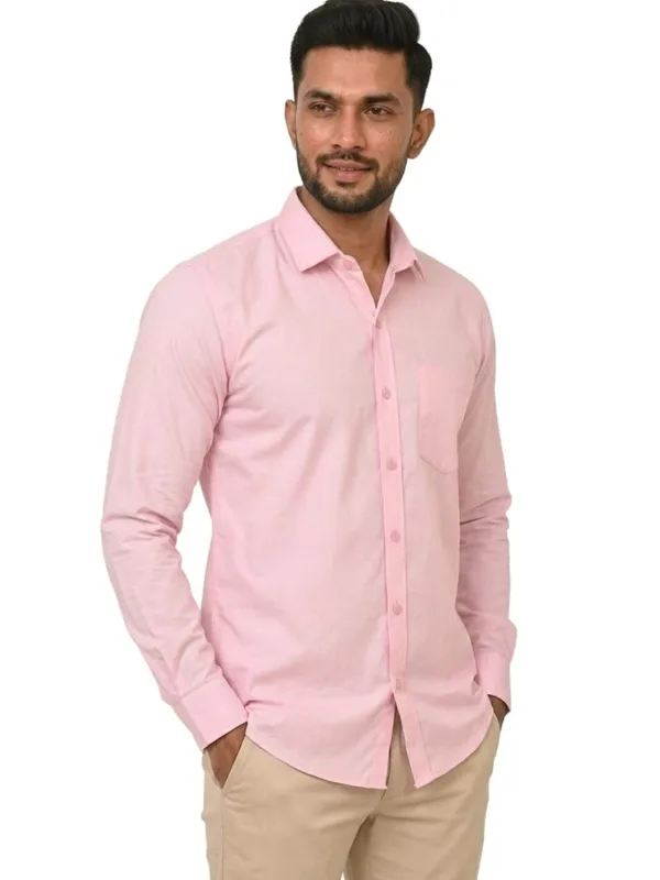 Title_Trends_Men's_Solid_Light_Pink_Slim_Fit_Full_Sleeves_Shirt