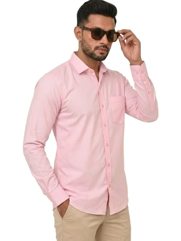 Title_Trends_Men's_Solid_Light_Pink_Slim_Fit_Full_Sleeves_Shirt