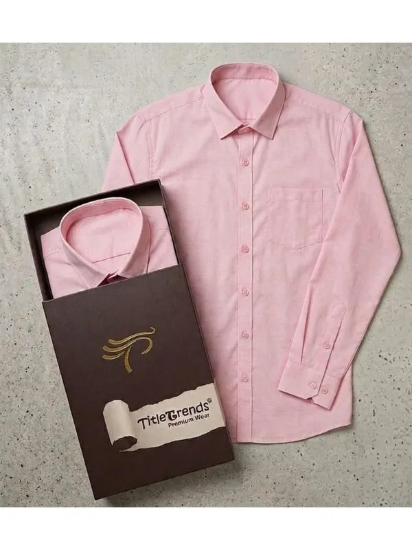 Title_Trends_Men's_Solid_Light_Pink_Slim_Fit_Full_Sleeves_Shirt