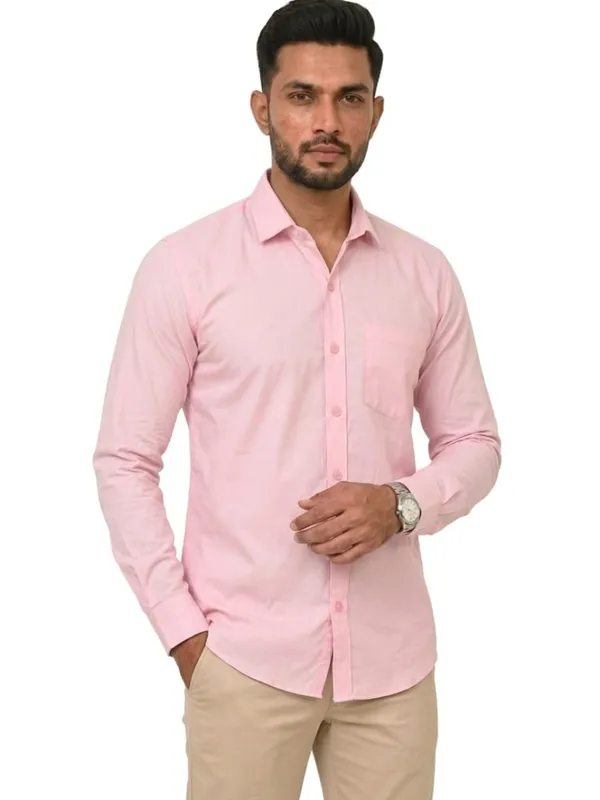Title_Trends_Men's_Solid_Light_Pink_Slim_Fit_Full_Sleeves_Shirt