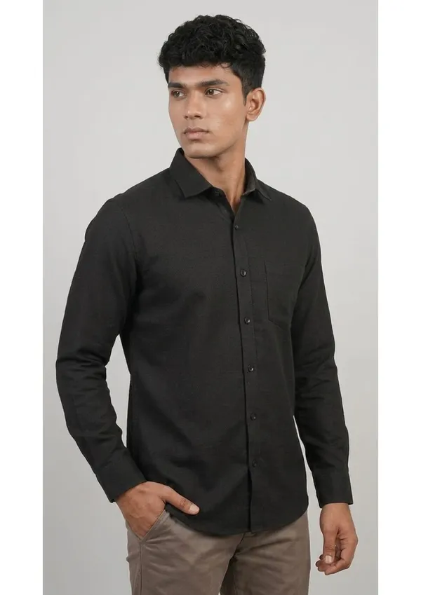 Title_Trends_Men's_Dotted_Black_Slim_Fit_Shirt