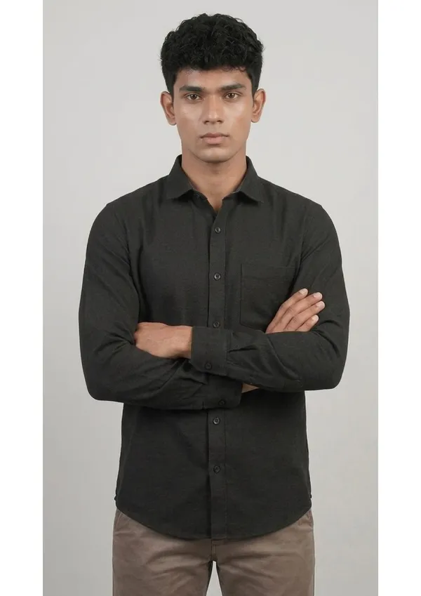 Title_Trends_Men's_Dotted_Black_Slim_Fit_Shirt