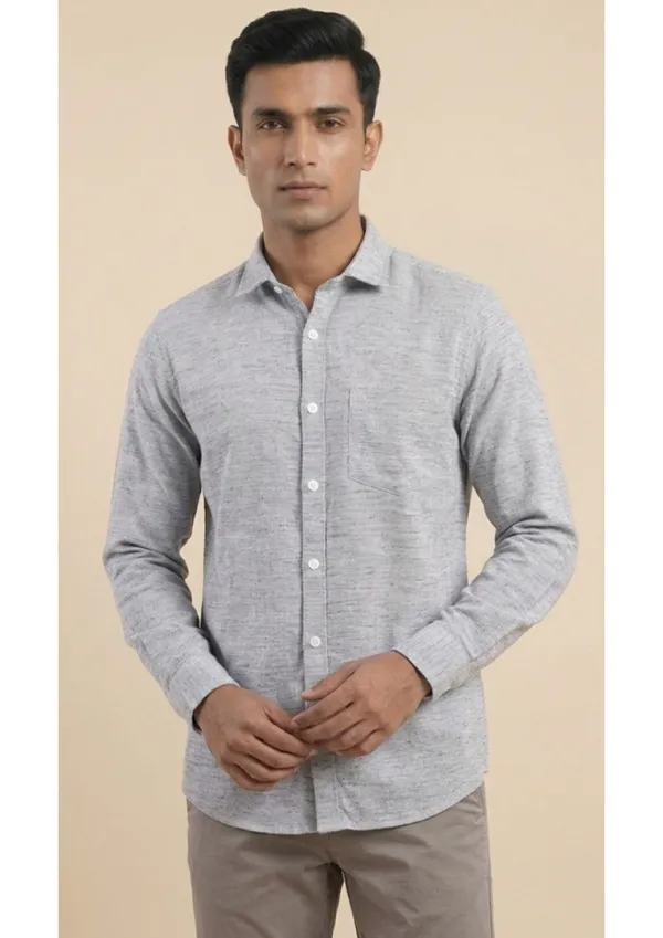Title_Trends_Men's_Khadi_Look_Black_Slim_Fit_Shirt