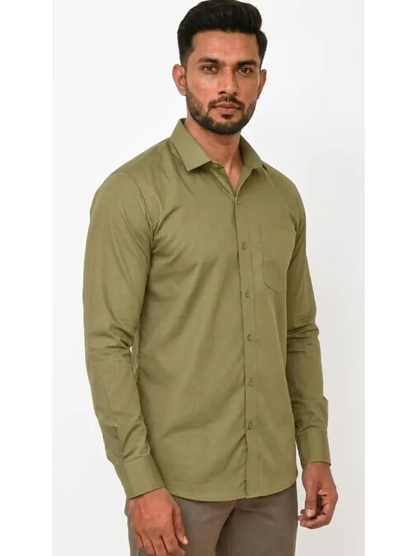 Title_Trends_Men's_Solid_Olive_Green_Slim_Fit_Full_Sleeves_Shirt