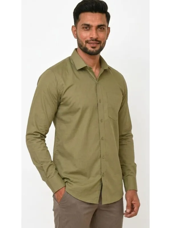 Title_Trends_Men's_Solid_Olive_Green_Slim_Fit_Full_Sleeves_Shirt