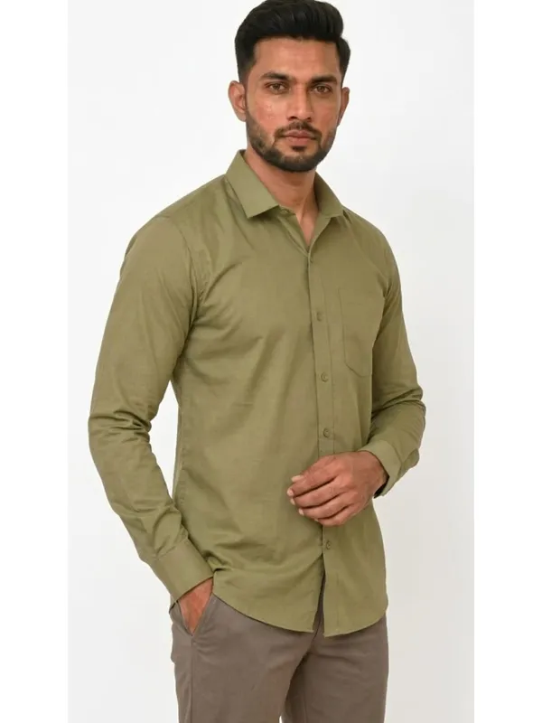 Title_Trends_Men's_Solid_Olive_Green_Slim_Fit_Full_Sleeves_Shirt