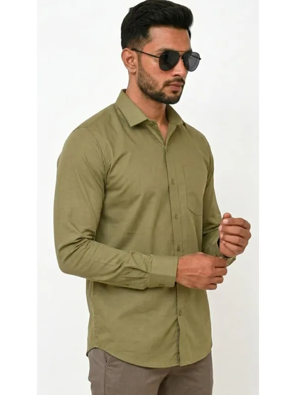 Title_Trends_Men's_Solid_Olive_Green_Slim_Fit_Full_Sleeves_Shirt