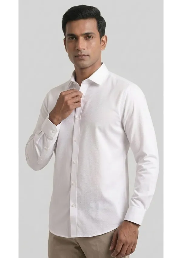 Title_Trends_Men's__Dotted_White_Slim_Fit_Shirt
