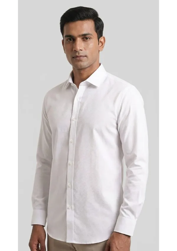 Title_Trends_Men's__Dotted_White_Slim_Fit_Shirt