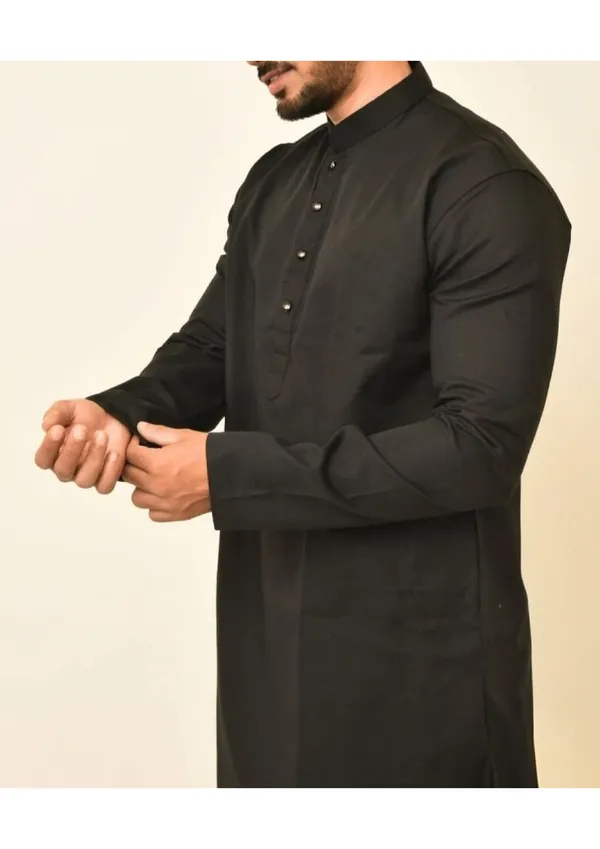 Royal_Black_Pure_Cotton_Solid_Royal_Kurta_For_Men