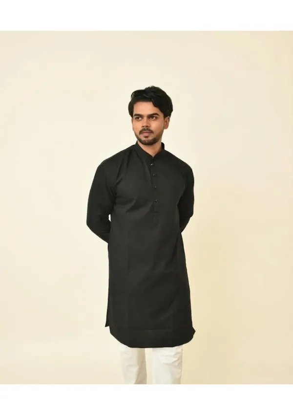 Royal_Black_Pure_Cotton_Solid_Royal_Kurta_For_Men