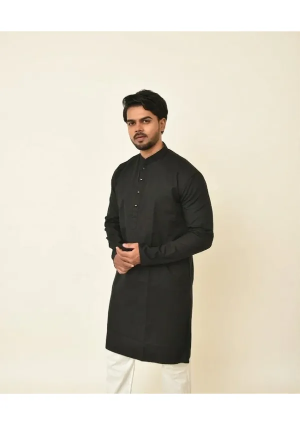 Royal_Black_Pure_Cotton_Solid_Royal_Kurta_For_Men