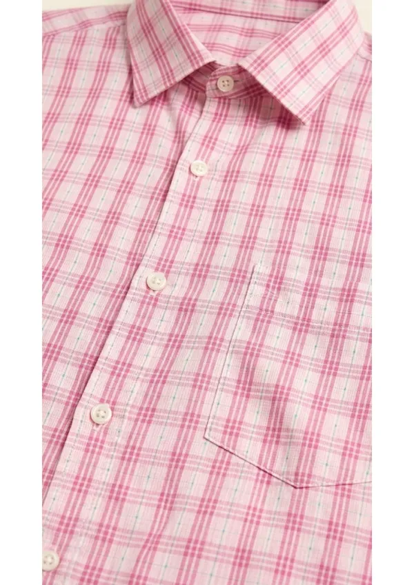 Title_Trends_Men's_Tri-_Checked_Pink_Skin_Fit_Shirt