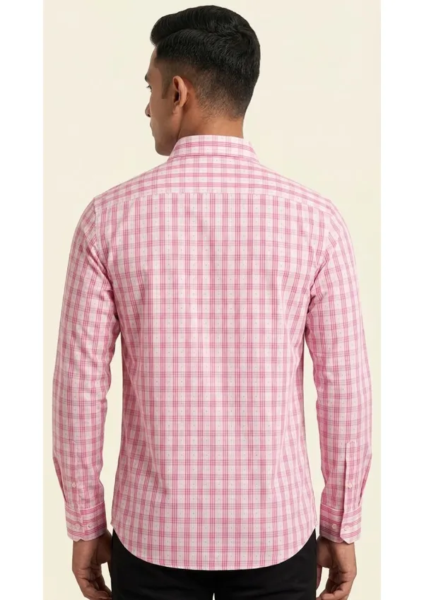 Title_Trends_Men's_Tri-_Checked_Pink_Skin_Fit_Shirt