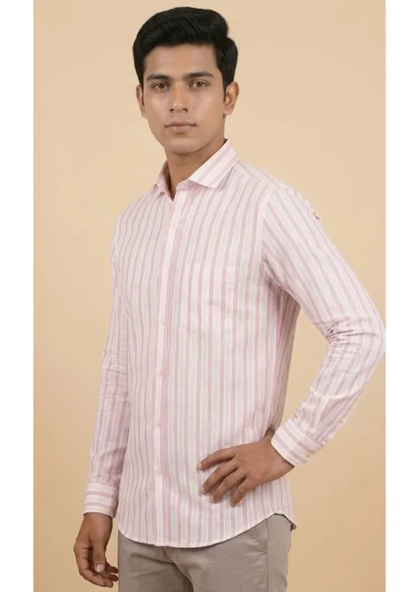 Title_Trends_Men's_Pink_and_white_Striped_Slim_Fit_Shirt