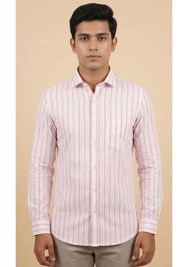 Title_Trends_Men's_Pink_and_white_Striped_Slim_Fit_Shirt