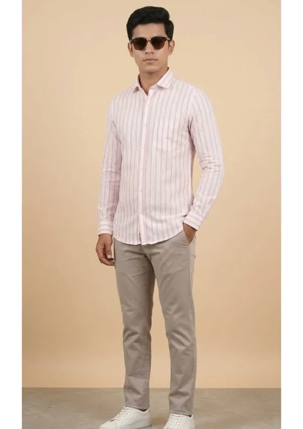 Title_Trends_Men's_Pink_and_white_Striped_Slim_Fit_Shirt