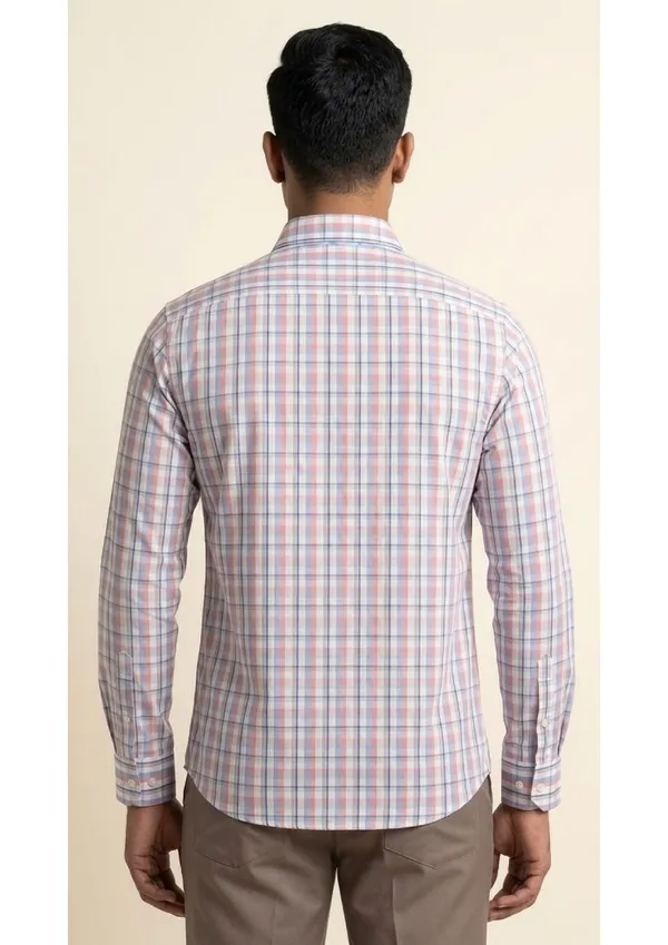 Title_Trends_Men's_Orange_Checked_Slim_Fit_Shirt