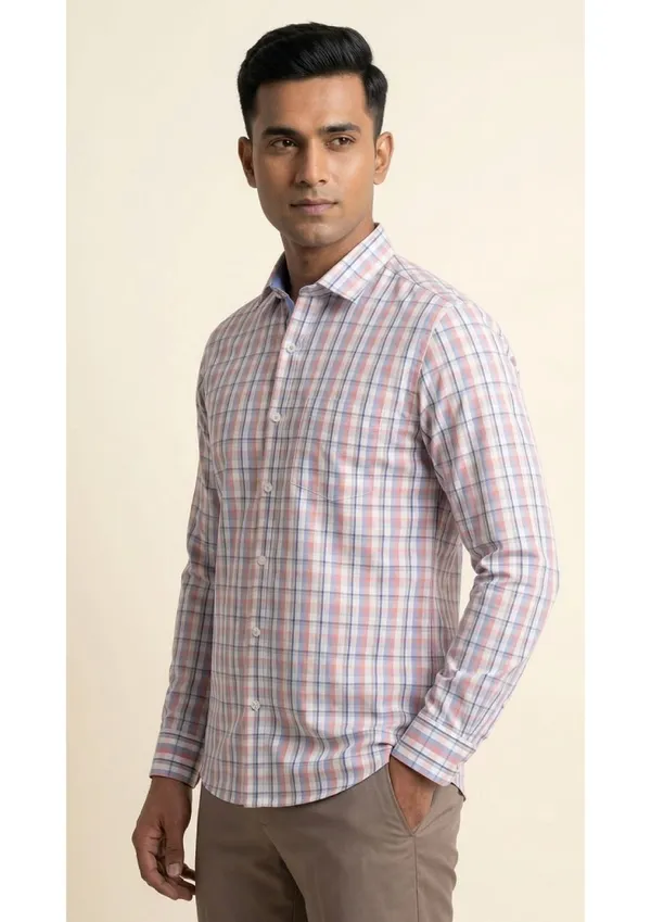 Title_Trends_Men's_Orange_Checked_Slim_Fit_Shirt