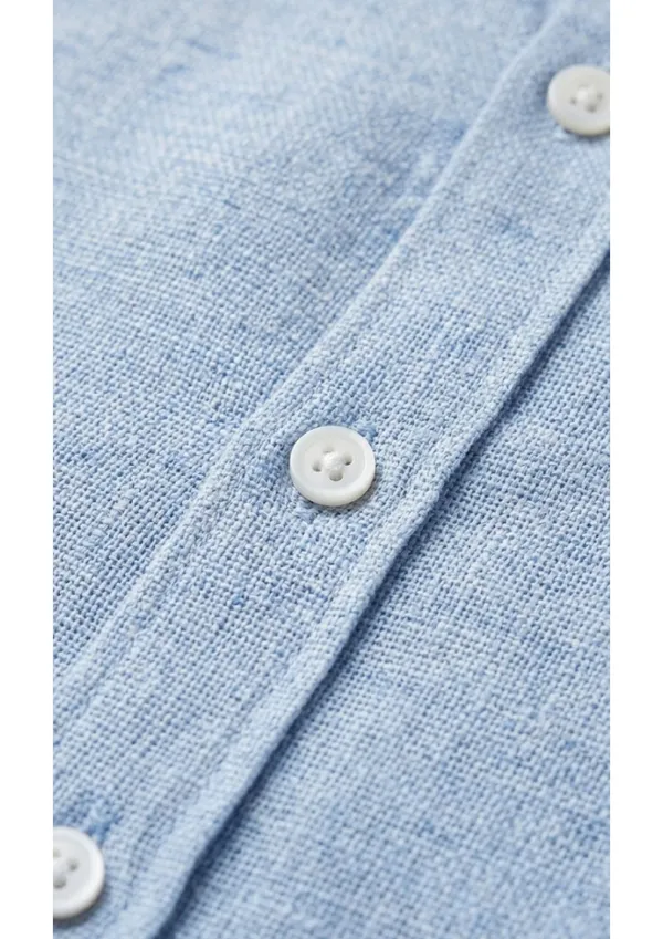 Title_Trends_Men's_Khadi_Look_Blue_Slim_Fit_Shirt