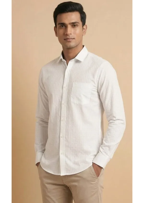 Title_Trends_Men's_Off-White_Textured_Slim_Fit_Shirt