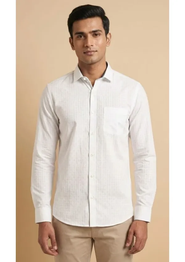 Title_Trends_Men's_Off-White_Textured_Slim_Fit_Shirt