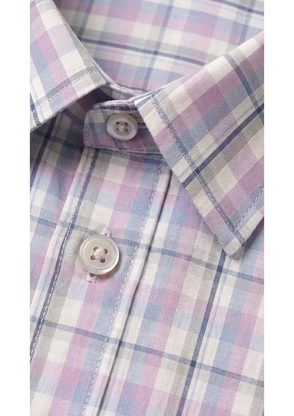 Title_Trends_Men's_Pink_Checked_Slim_Fit_Shirt