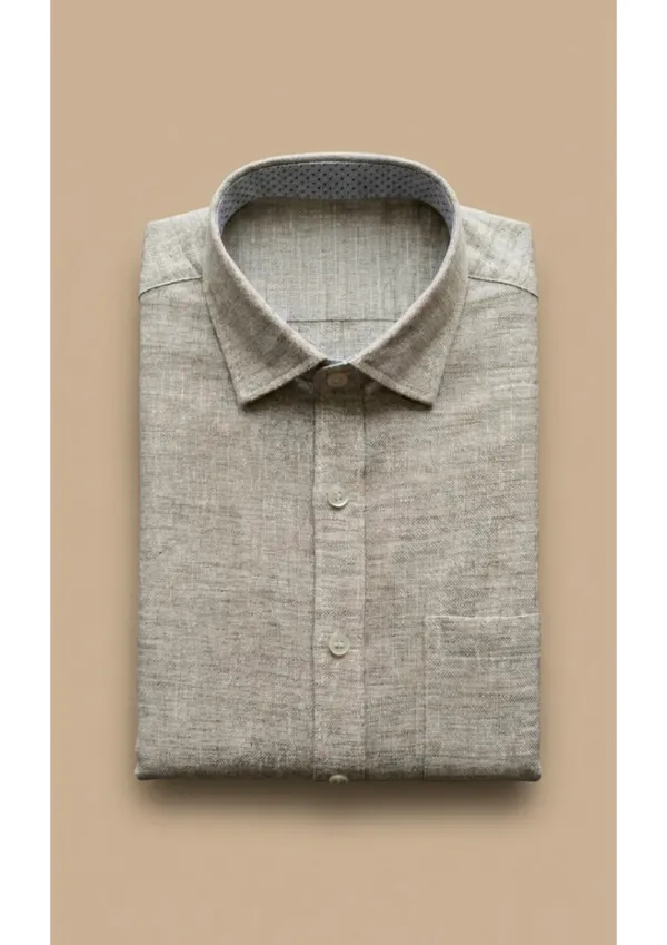 Title_Trends_Men's_Khadi_Look_Jute_Slim_Fit_Shirt