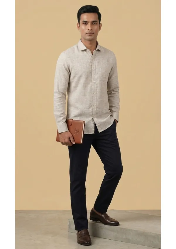 Title_Trends_Men's_Khadi_Look_Jute_Slim_Fit_Shirt