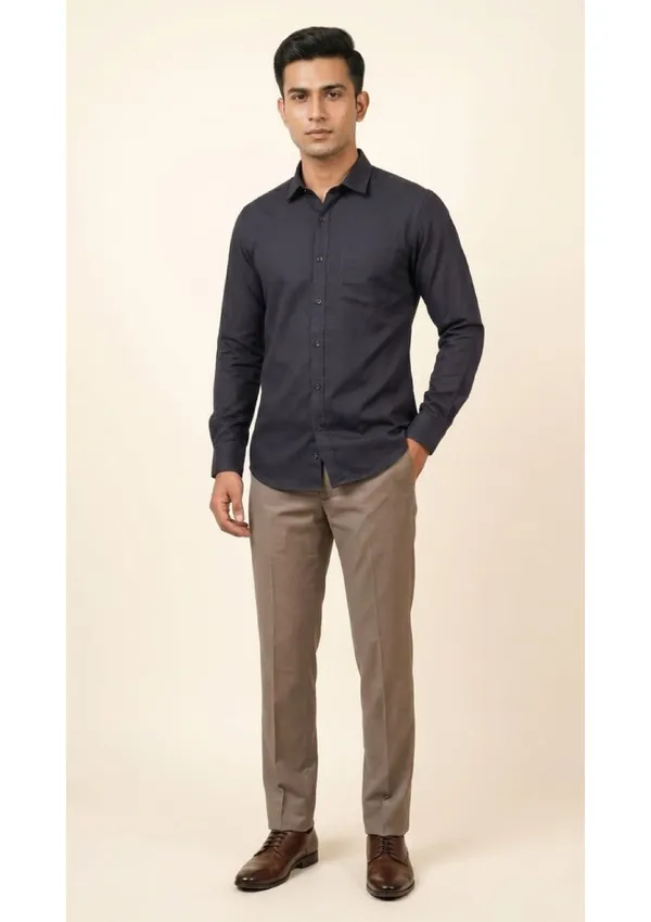 Title_Trends_Men's_Solid-Print_Texture_Combo_Slim_Fit_Shirt