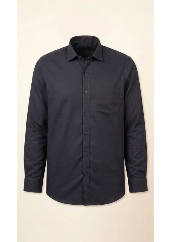 Title_Trends_Men's_Solid-Print_Texture_Combo_Slim_Fit_Shirt