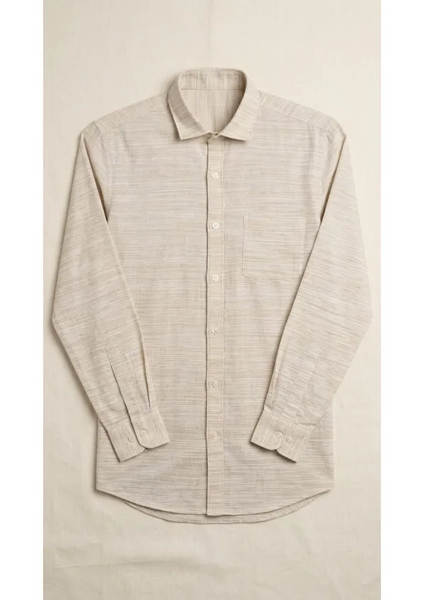 Title_Trends_Men's_Desert_Sand_Striped_Textured_Slim_Fit_Shirt