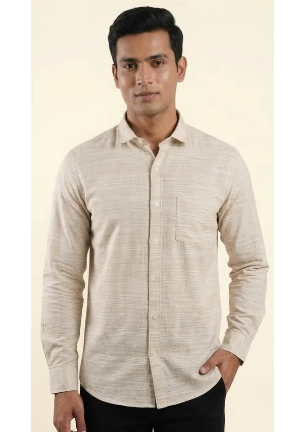 Title_Trends_Men's_Desert_Sand_Striped_Textured_Slim_Fit_Shirt