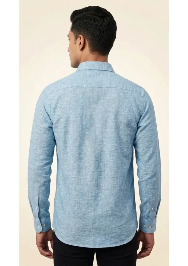 Title_Trends_Men's_Slub_Textured_Sky_Blue_Slim_Fit_Shirt