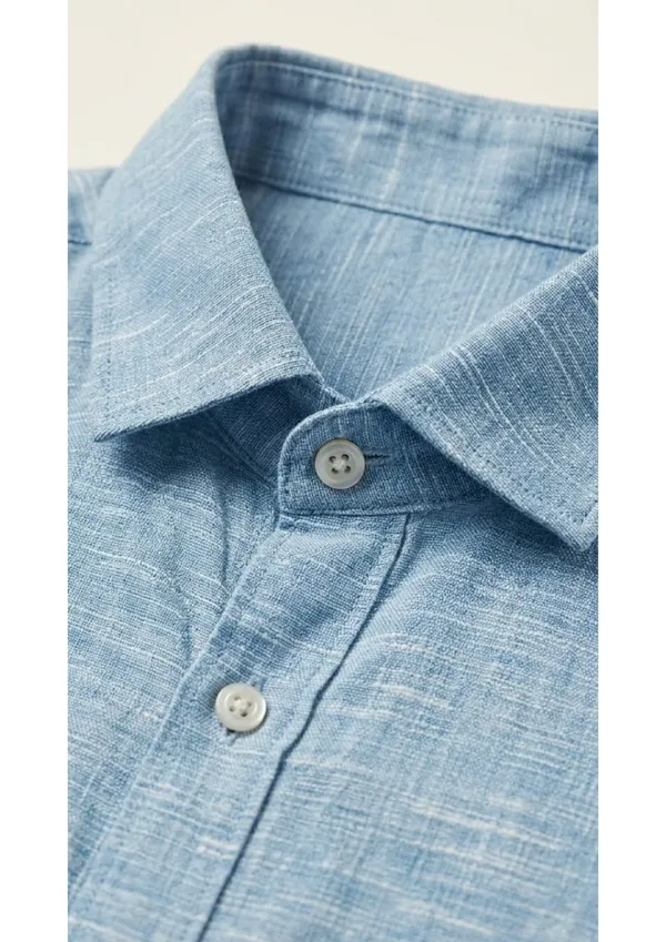 Title_Trends_Men's_Slub_Textured_Sky_Blue_Slim_Fit_Shirt