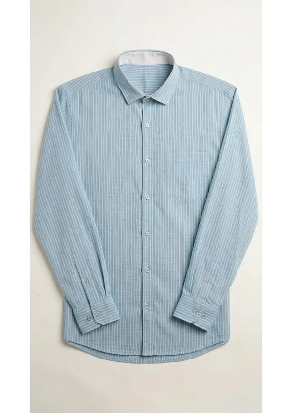 Title_Trends_Men's_Blue_Slim_Striped_Slim_Fit_Shirt