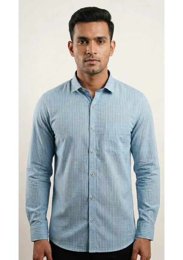 Title_Trends_Men's_Blue_Slim_Striped_Slim_Fit_Shirt