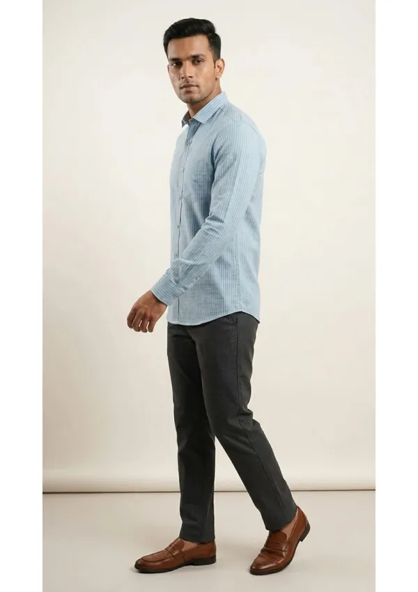 Title_Trends_Men's_Blue_Slim_Striped_Slim_Fit_Shirt