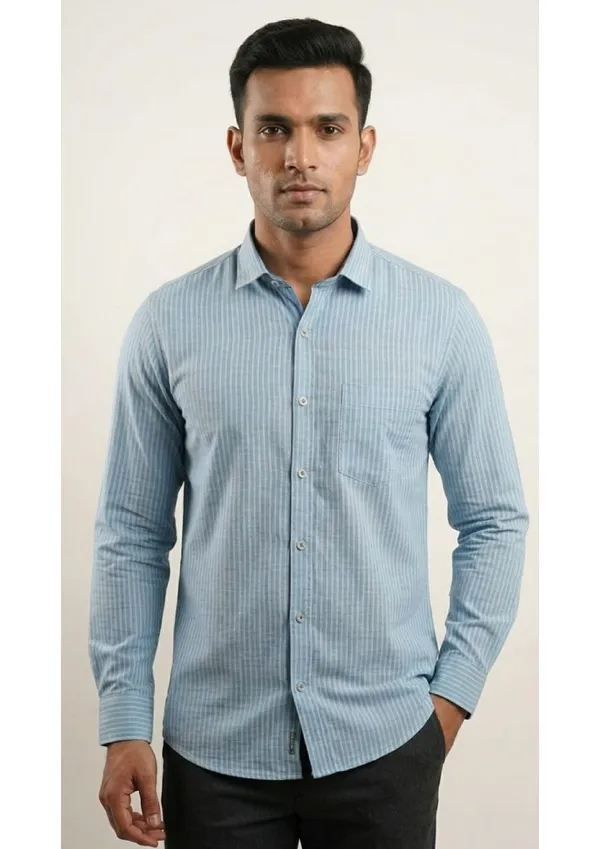 Title_Trends_Men's_Blue_Slim_Striped_Slim_Fit_Shirt