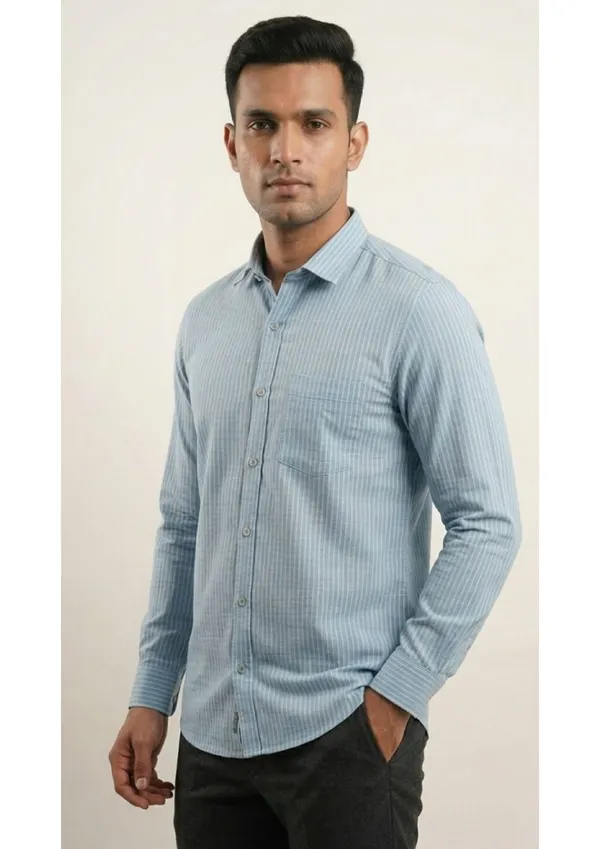 Title_Trends_Men's_Blue_Slim_Striped_Slim_Fit_Shirt