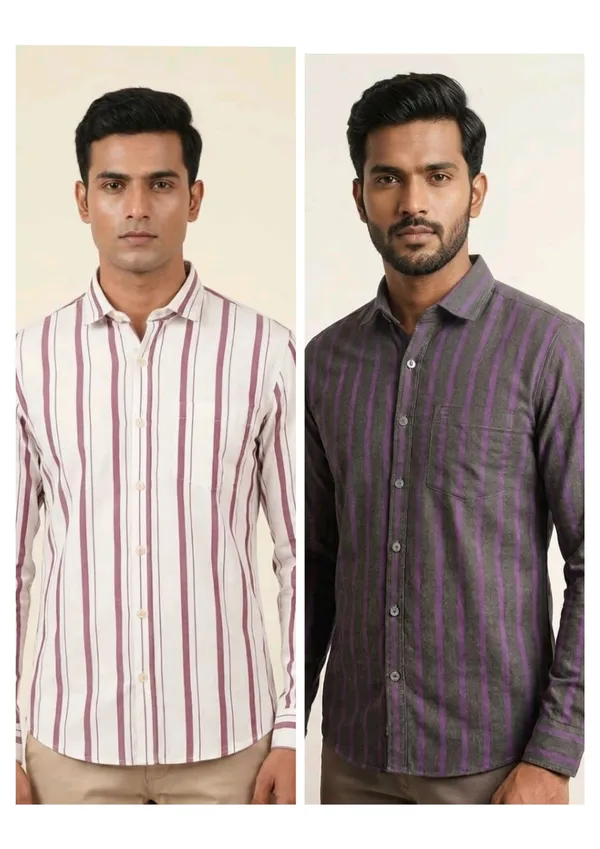 Title_Trends_Men's_Striped_Combo_Slim_Fit_Shirt