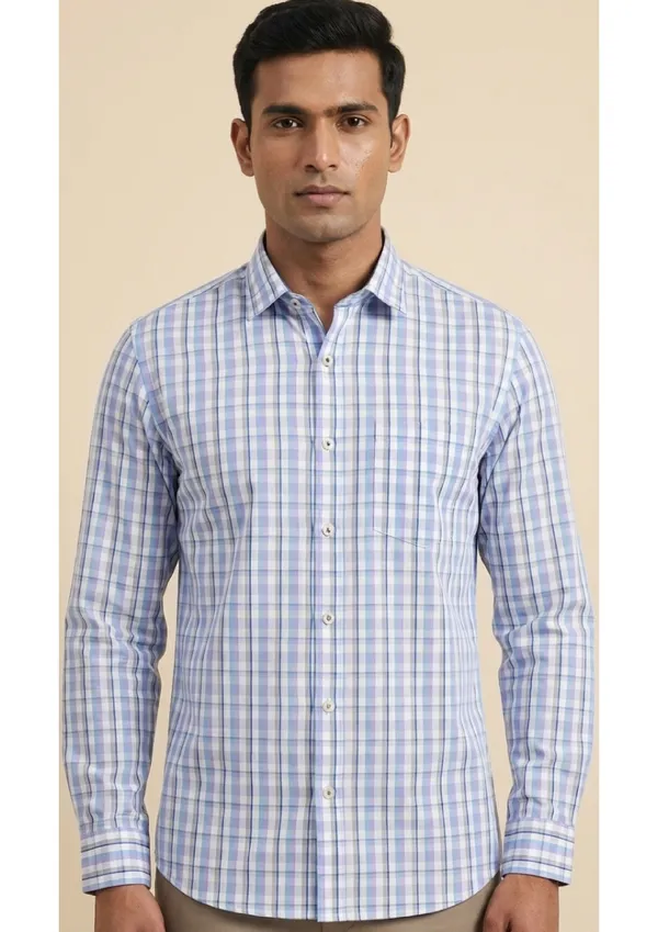 Title_Trends_Men's_Purple_Checked_Slim_Fit_Shirt