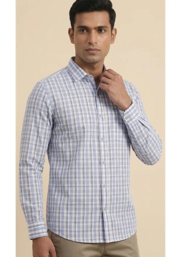 Title_Trends_Men's_Purple_Checked_Slim_Fit_Shirt