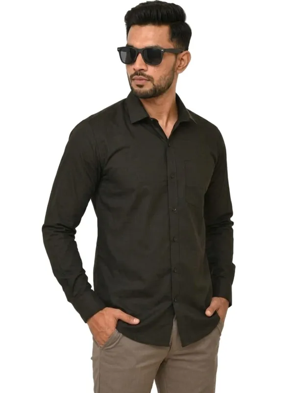Title_Trends_Men's_Solid_Black_Slim_Fit_Full_Sleeves_Shirt