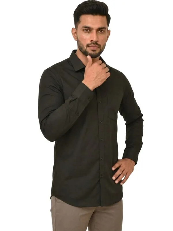 Title_Trends_Men's_Solid_Black_Slim_Fit_Full_Sleeves_Shirt