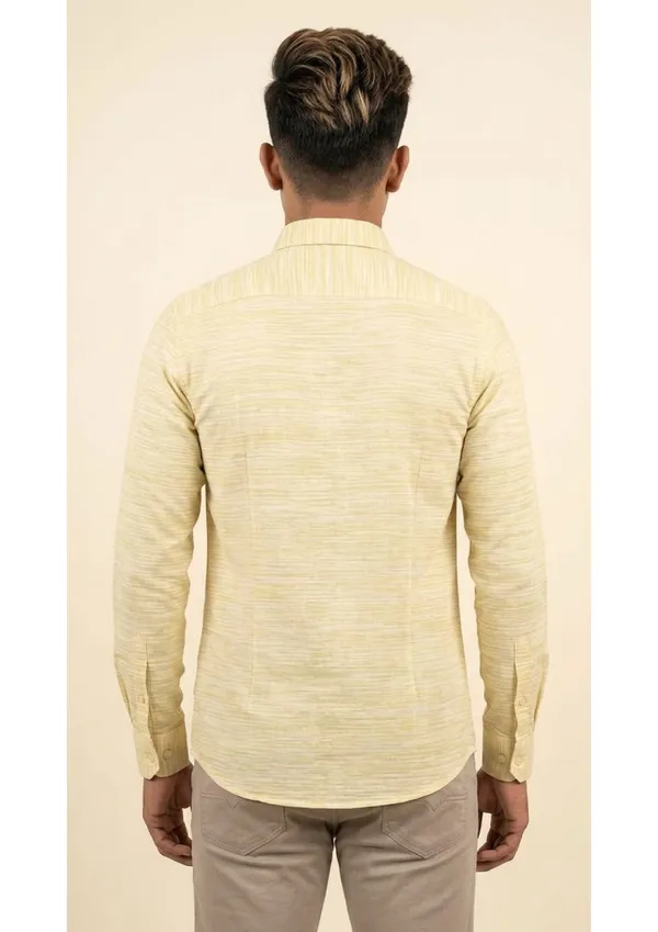 Title_Trends_Men's_Light__Yellow_Striped_Textured_Slim_Fit_Shirt
