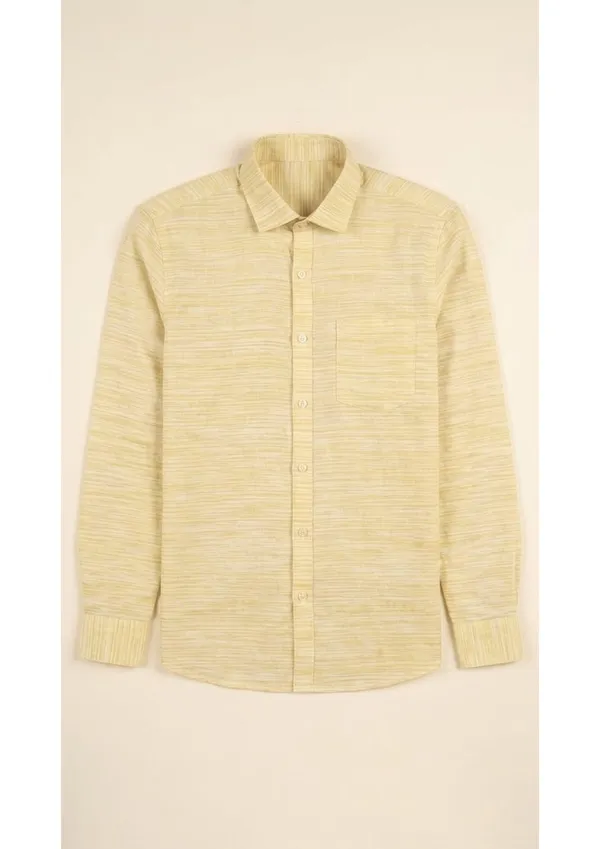 Title_Trends_Men's_Light__Yellow_Striped_Textured_Slim_Fit_Shirt